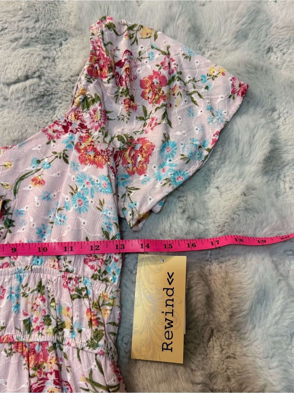 Rewind Pink Floral Smocked Tiered Mini Dress - Picture 7 of 7